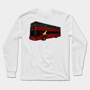 Double-decker bus cartoon illustration Long Sleeve T-Shirt